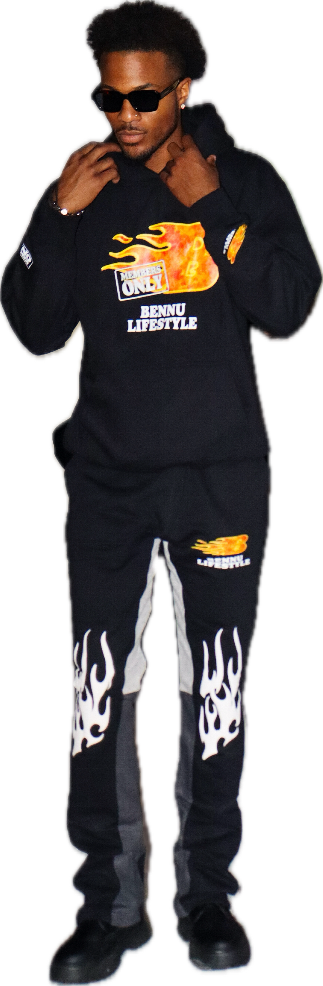 Black Lifestyle Flare Sweats